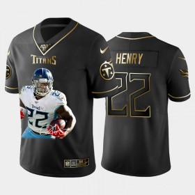 Miesten Tennessee Titans NFL Pelipaita Derrick Henry 22 Golden Edition Special Signature Vapor Limited